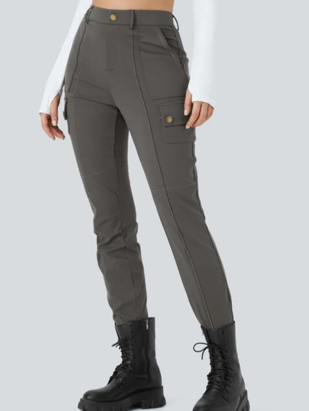 Day Stretch High Waisted Solid Skinny Cargo Pants NWOT